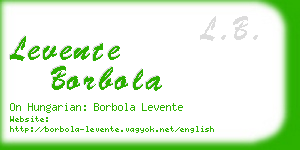 levente borbola business card